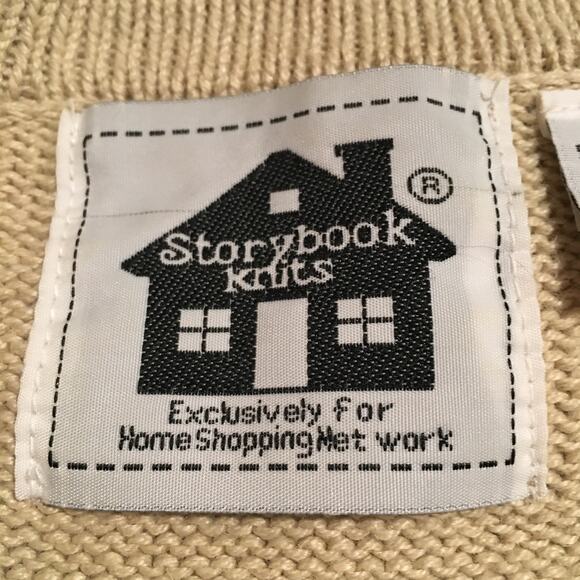 Storybook Knits M Floral beaded cardigan Embroidered cream fancy buttons - Picture 2 of 16